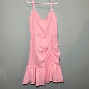 HELLO MOLLY ( had your fair share ) light pink ruffled dress.